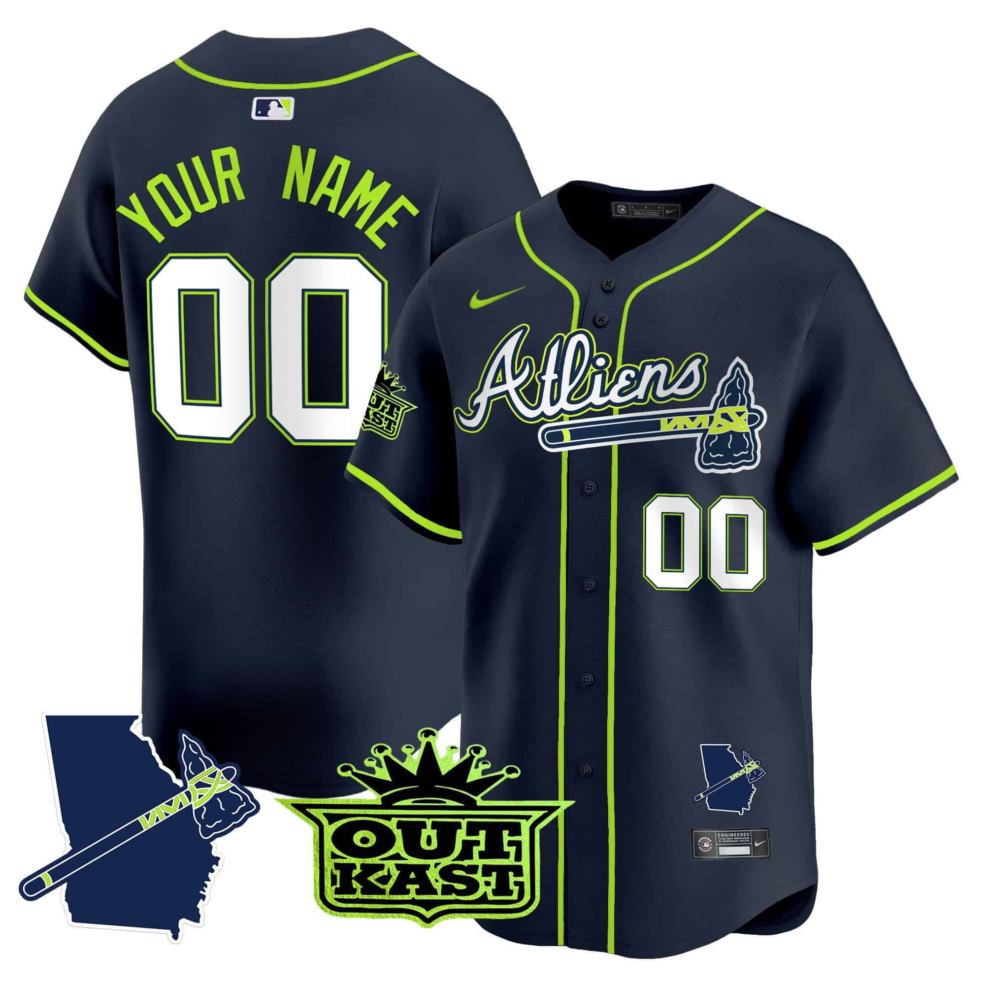 Men Atlanta Braves Blue Nike 2024 Atliens Vapor Premier Limited Custom MLB Jersey